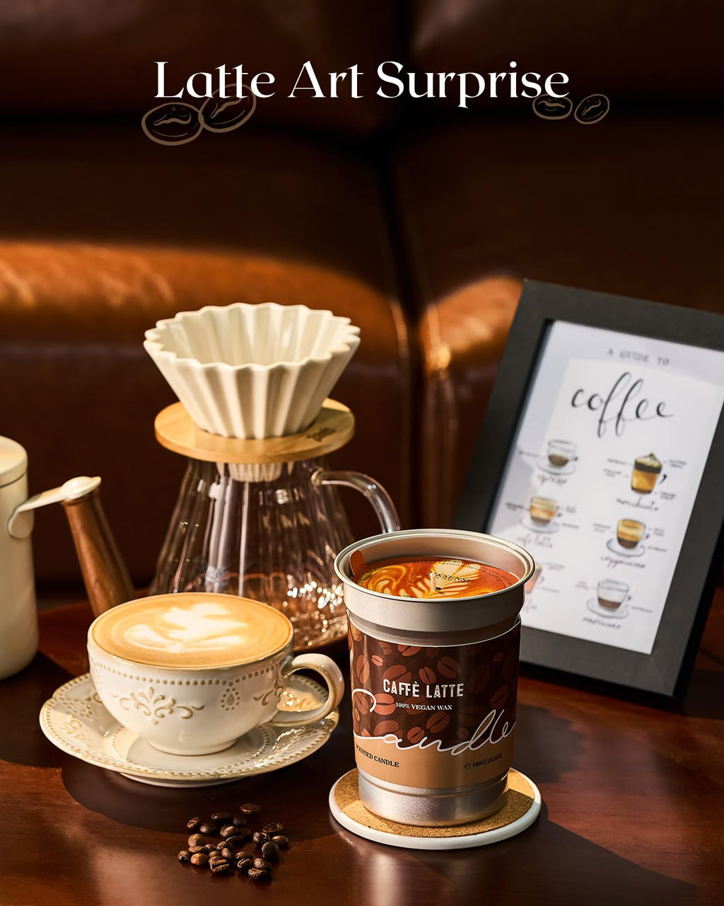 M&SENSE Mocha Coffee Scented Candle 16.2oz – 100-Hour Burn, Soy-Palm Wax, Non-Toxic, Fall Decor & Gift