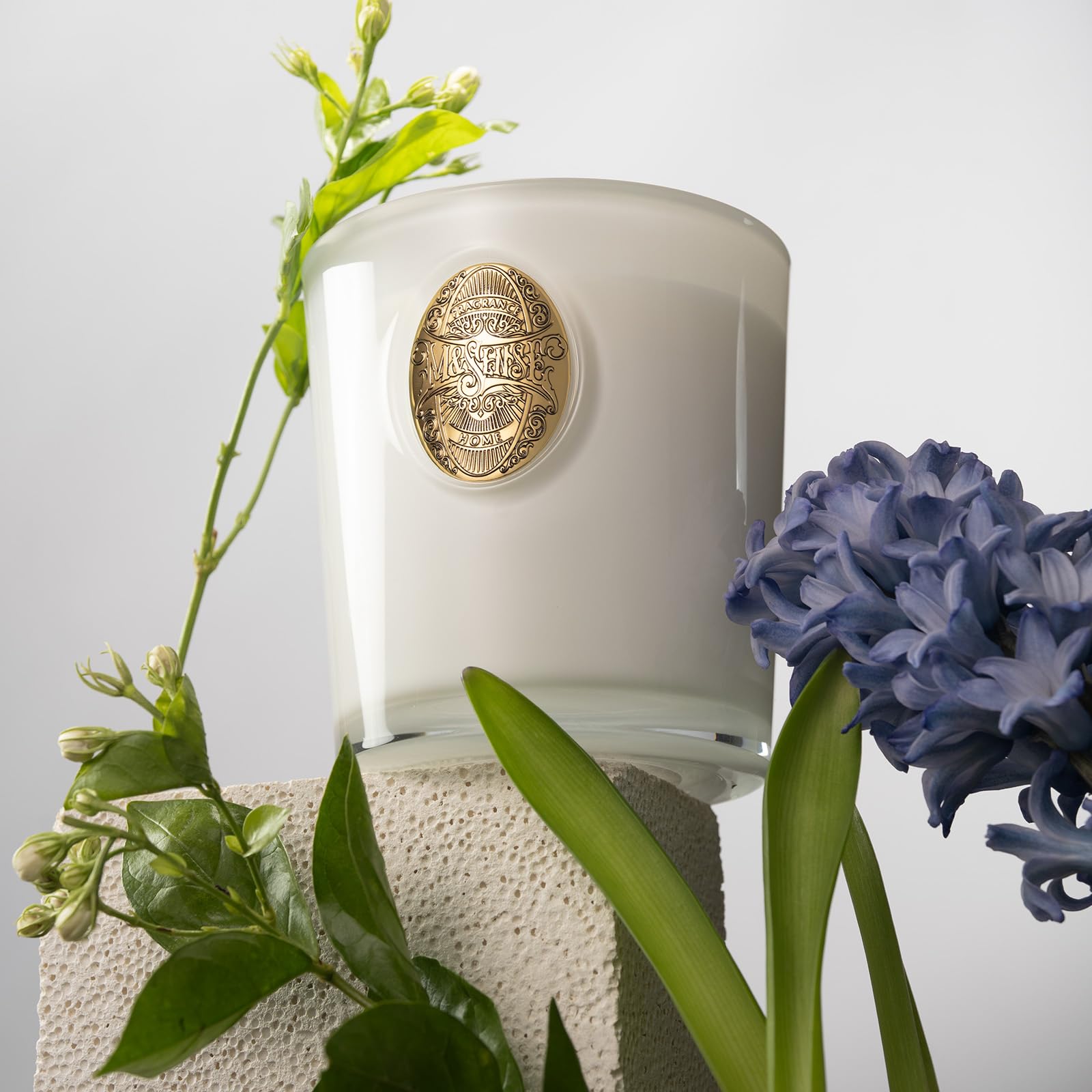 M&SENSE Natural Soy Candle – Vanilla Dream & White | 9.2 oz, 50H Burn