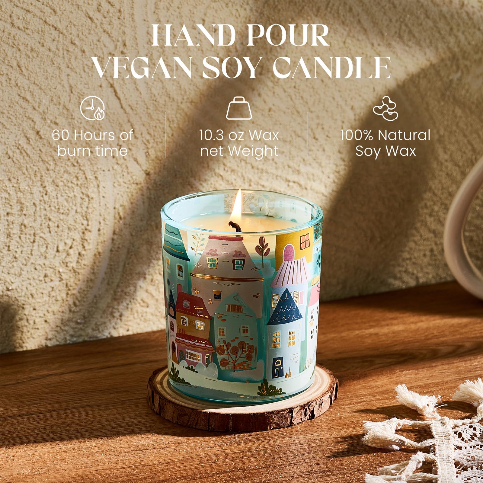 M&SENSE New York City Scent Soy Wax Candle – 10.2 oz | Non-Toxic Home Fragrance