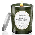M&SENSE Pine & Moss Scented Candle – Natural Soy Wax, 18oz, 100 Hours