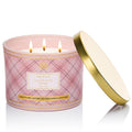 M&SENSE Plaid 3-Wick Soy Candle 11.64 oz – Saltwater Rose | Relaxation & Home Décor