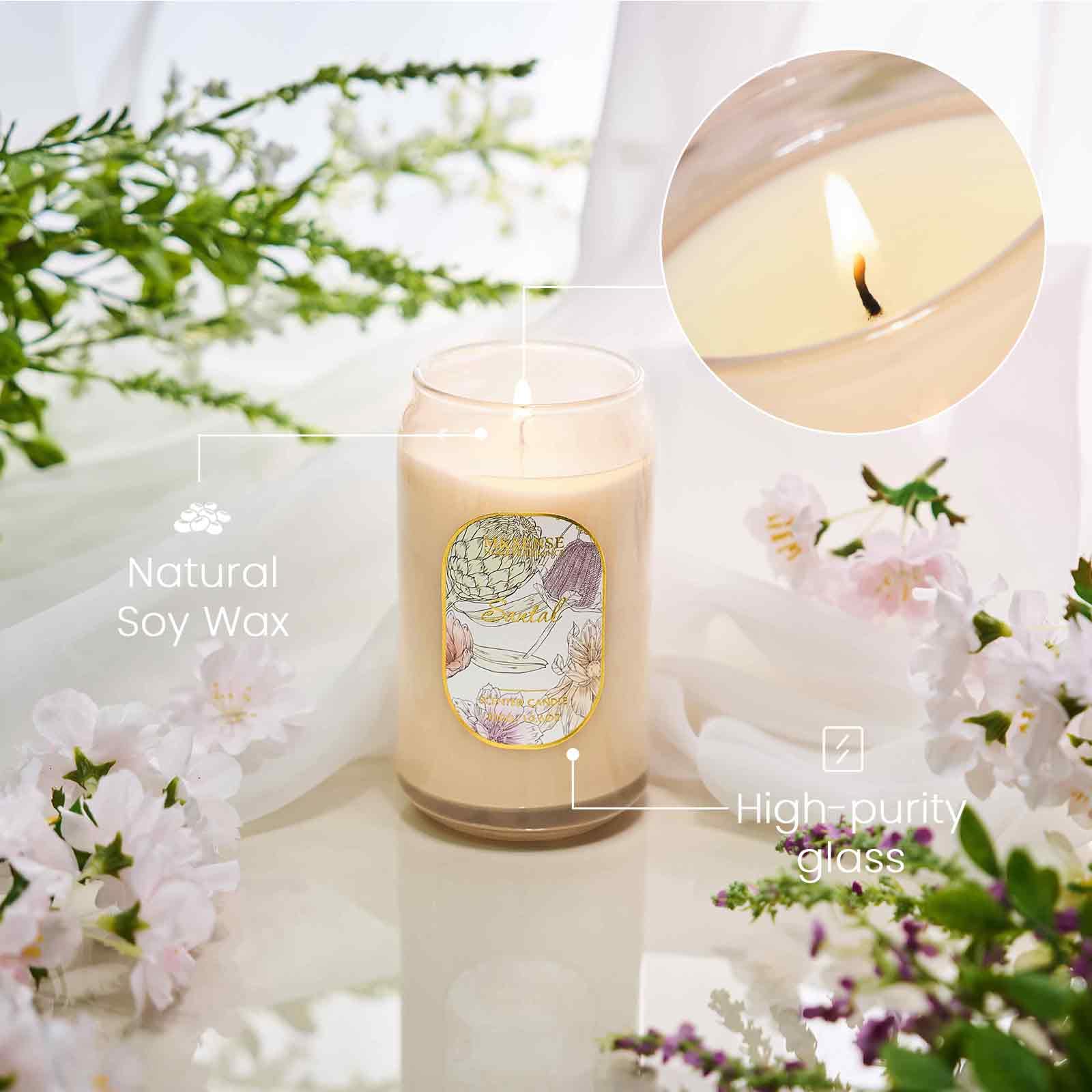 M&SENSE Santal Candles – 10.6 oz Soy Wax, Non-Toxic, Up to 60 Hours, Home Fragrance Gift