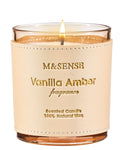 M&SENSE Vanilla Amber Scented Candles - Vegan Soy Wax, 10oz, 42-Hour Burn Time