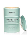 M&SENSE White Tea Sage Scented Candle – Large 21.2oz Natural Soy, 120-Hour Burn Time