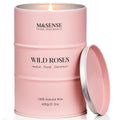 MSENSE Wild Rose Soy Candle 21.2oz – 120h Long-Lasting Natural Aromatherapy