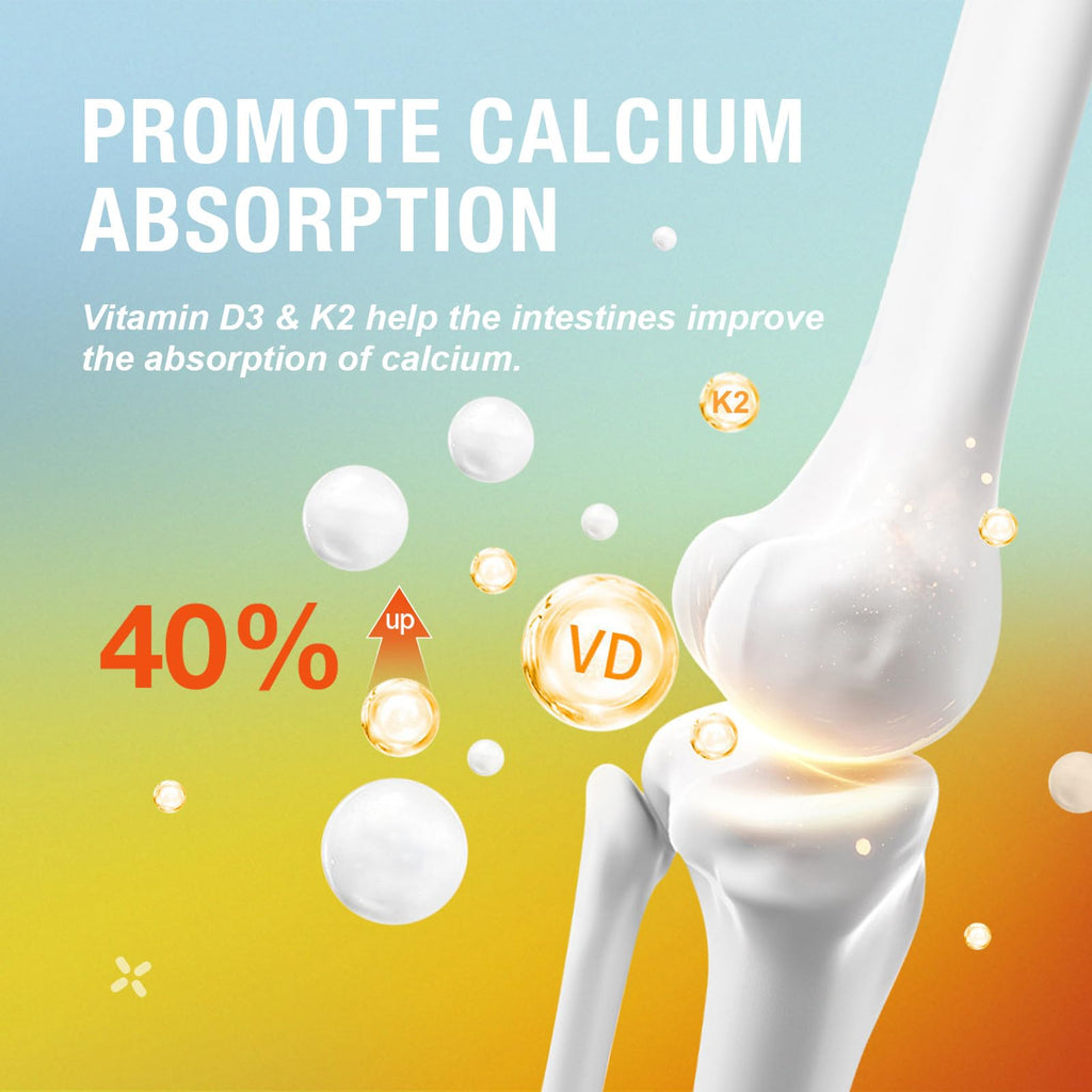 MSLOTAL Calcium Citrate Gummies 1200mg with Vitamin D3 – Bone & Muscle Health