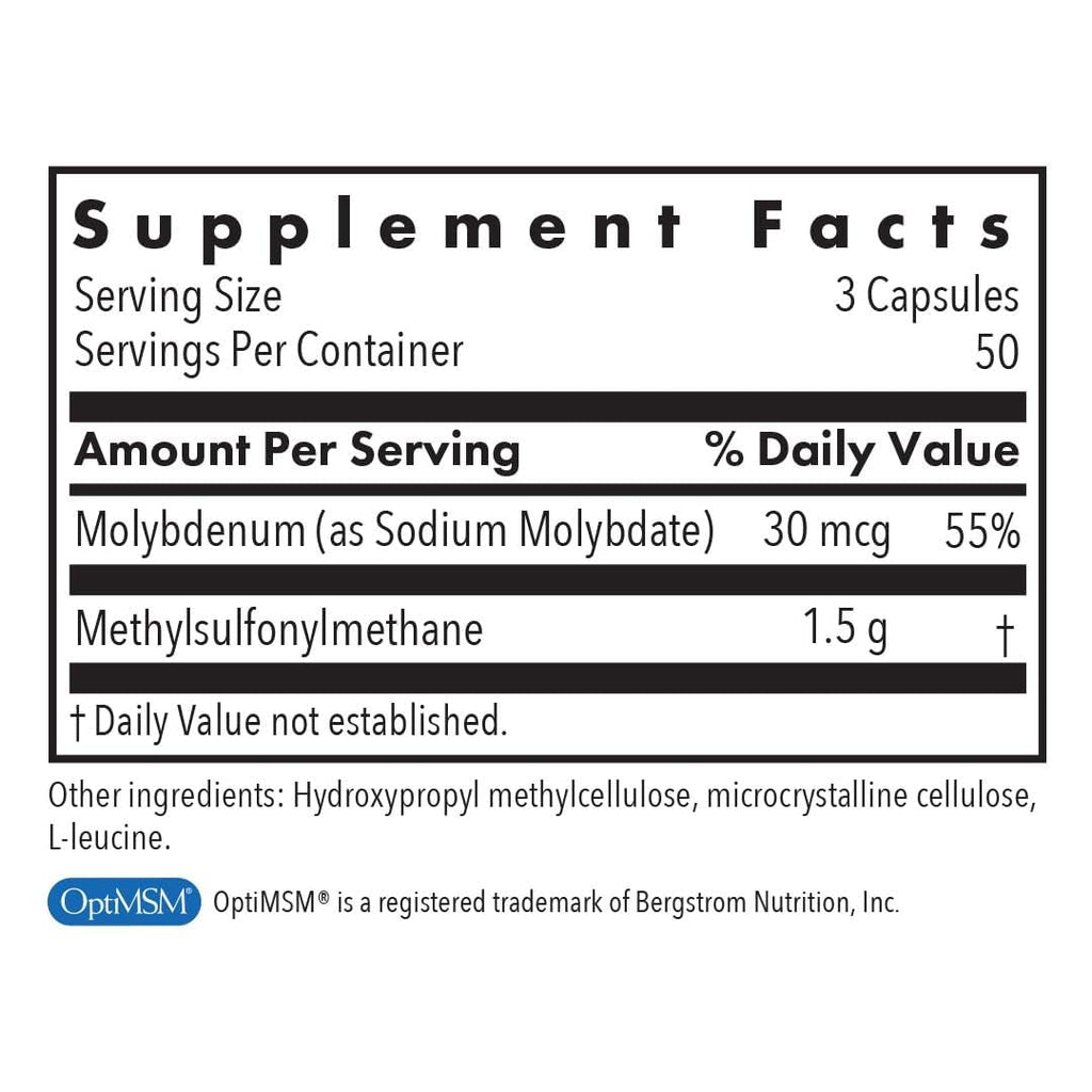 Allergy Research Group MSM Supplement – 500 mg per Serving, 150 Vegetarian Capsules for Hair, Skin & Nails