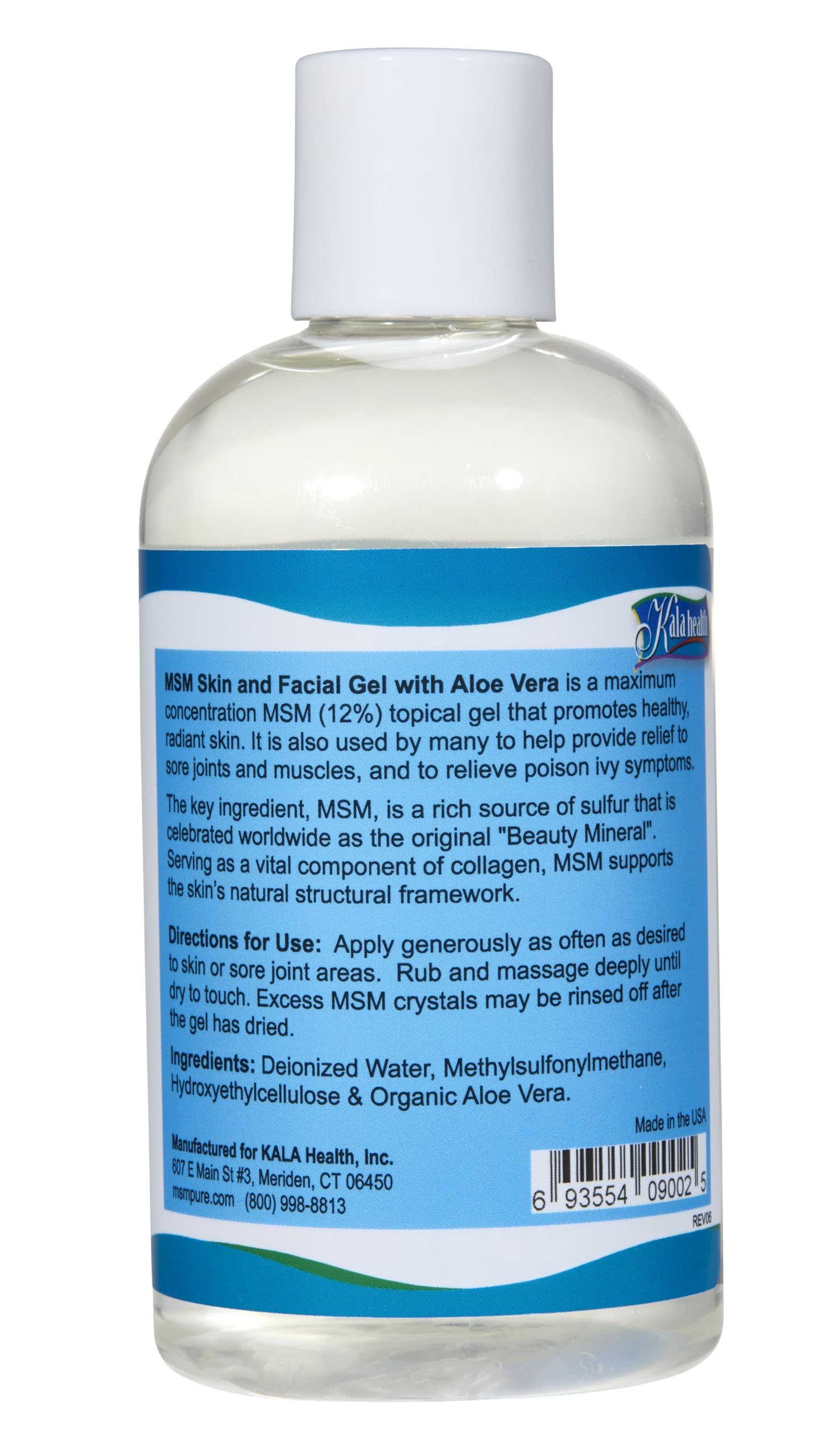 Kala Health MSMPure Max Strength MSM Gel with Organic Aloe – 8 oz, Preservative-Free Skin Care