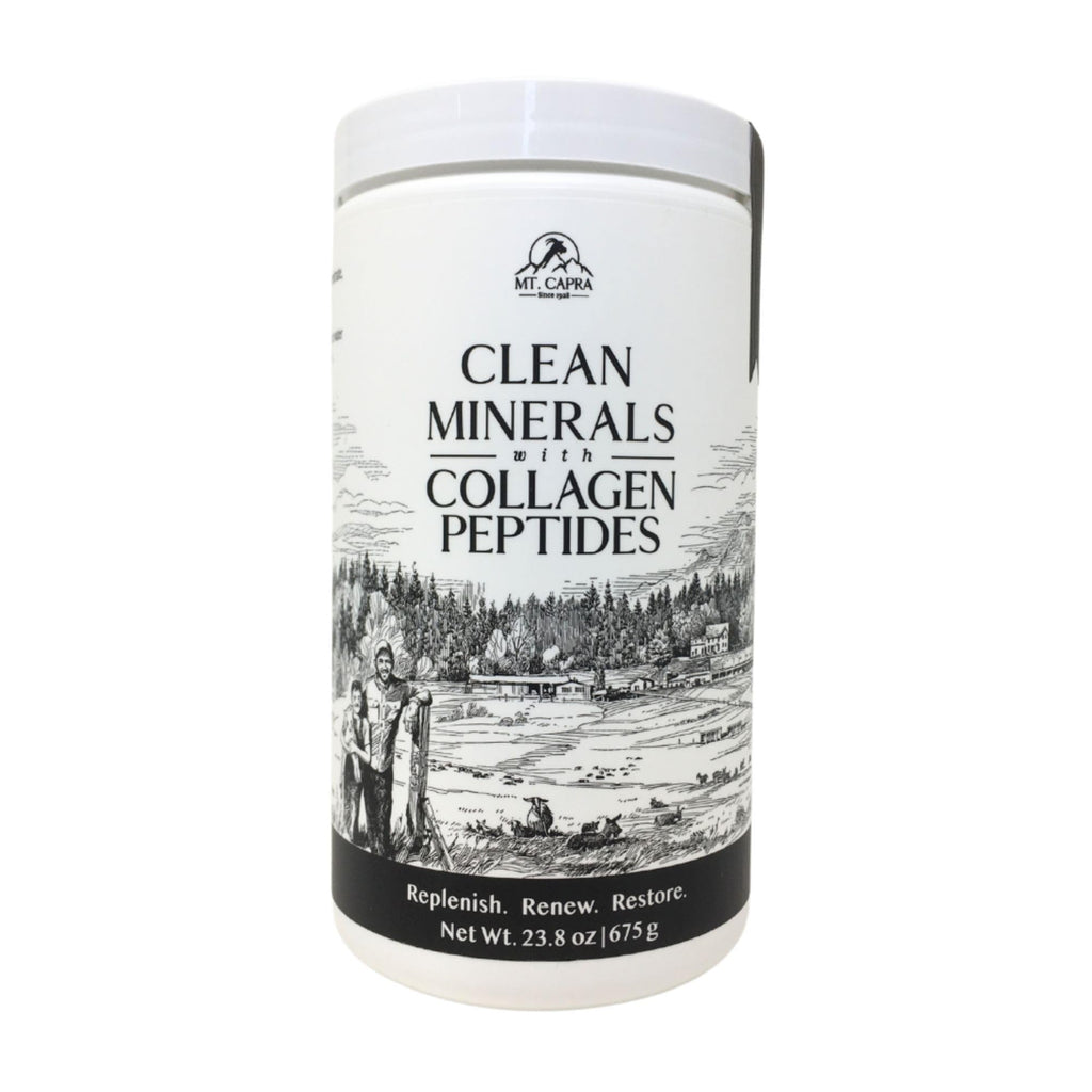 Mt. Capra Clean Minerals with Collagen Peptides | Whole Food Minerals from Goat Milk Whey and Grass-Fed Type I and III Collagen Peptides | 10 g Protein per Serving | Unflavored | 20 Servings - 23.8 oz