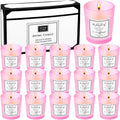 MTLEE 16-Pack Scented Candles Gift Set – Aromatherapy Soy Wax, Pink, Inspirational