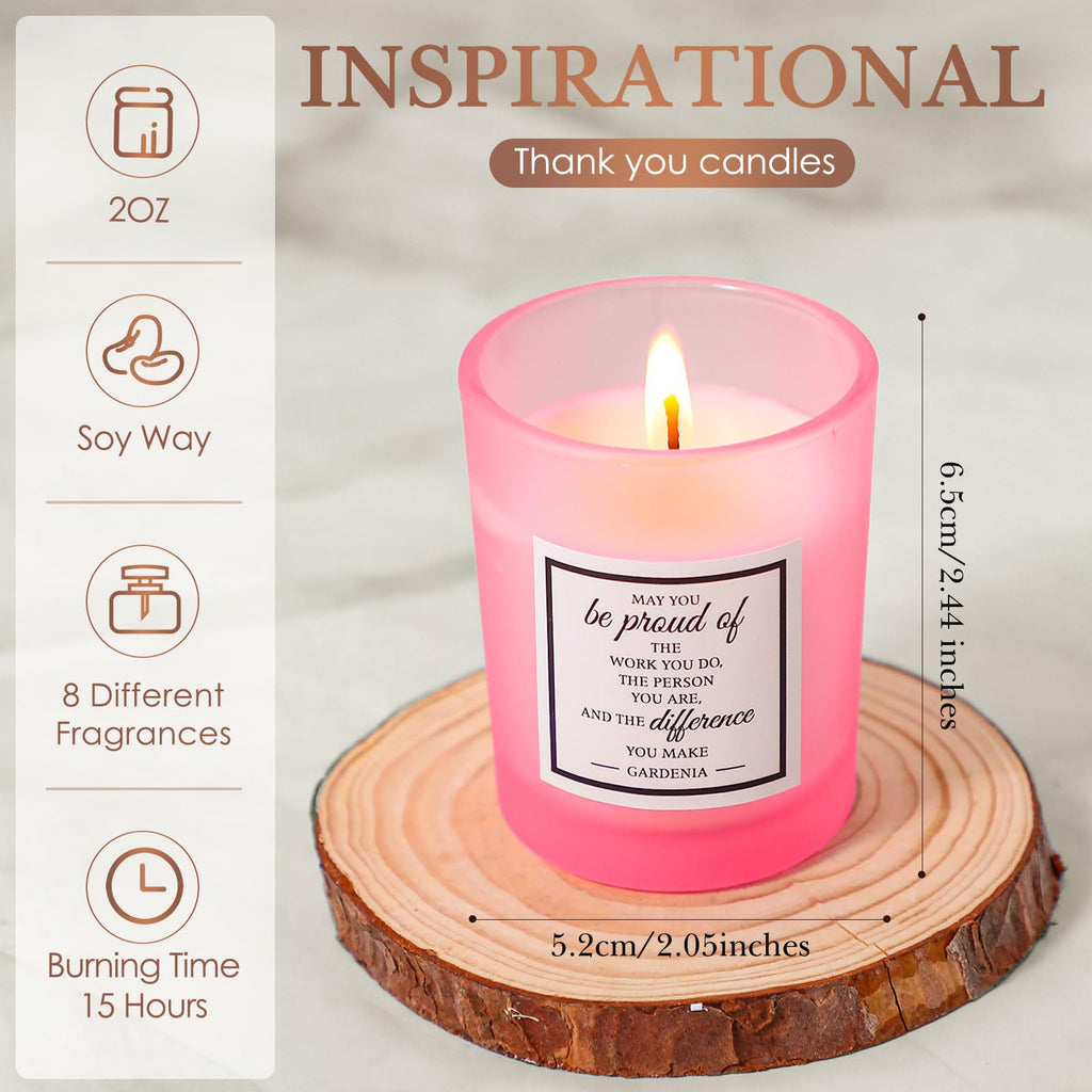 MTLEE 16-Pack Scented Candles Gift Set – Aromatherapy Soy Wax, Pink, Inspirational