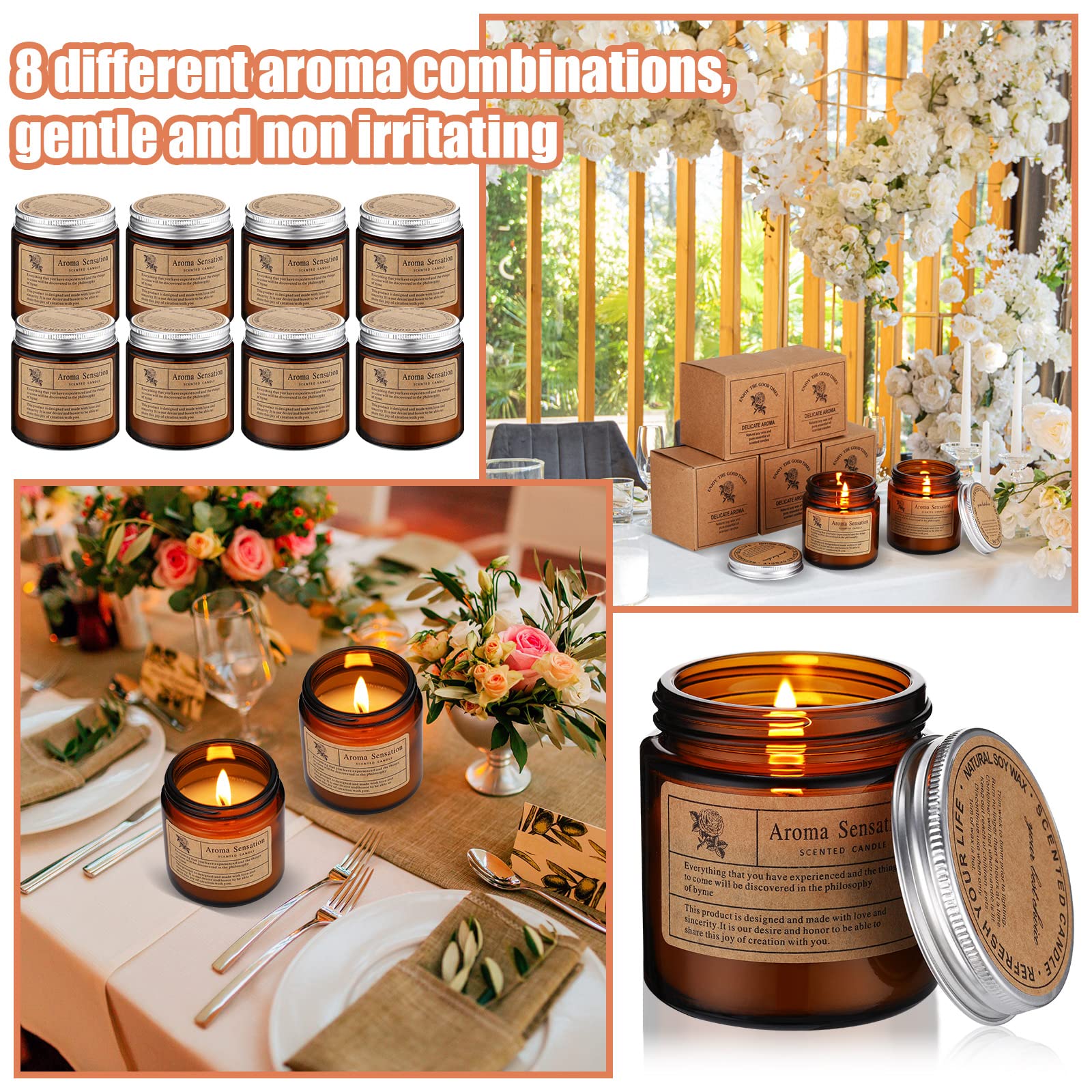 MTLEE 24 Pcs Scented Soy Wax Candles Gift Set – Home Aromatherapy