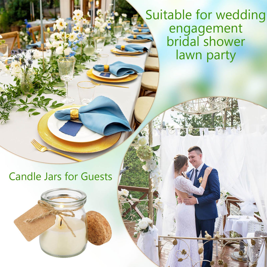 MTLEE 25 Pcs Jasmine Scented Wedding Jar Candles – DIY Favors & Bridesmaid Gifts