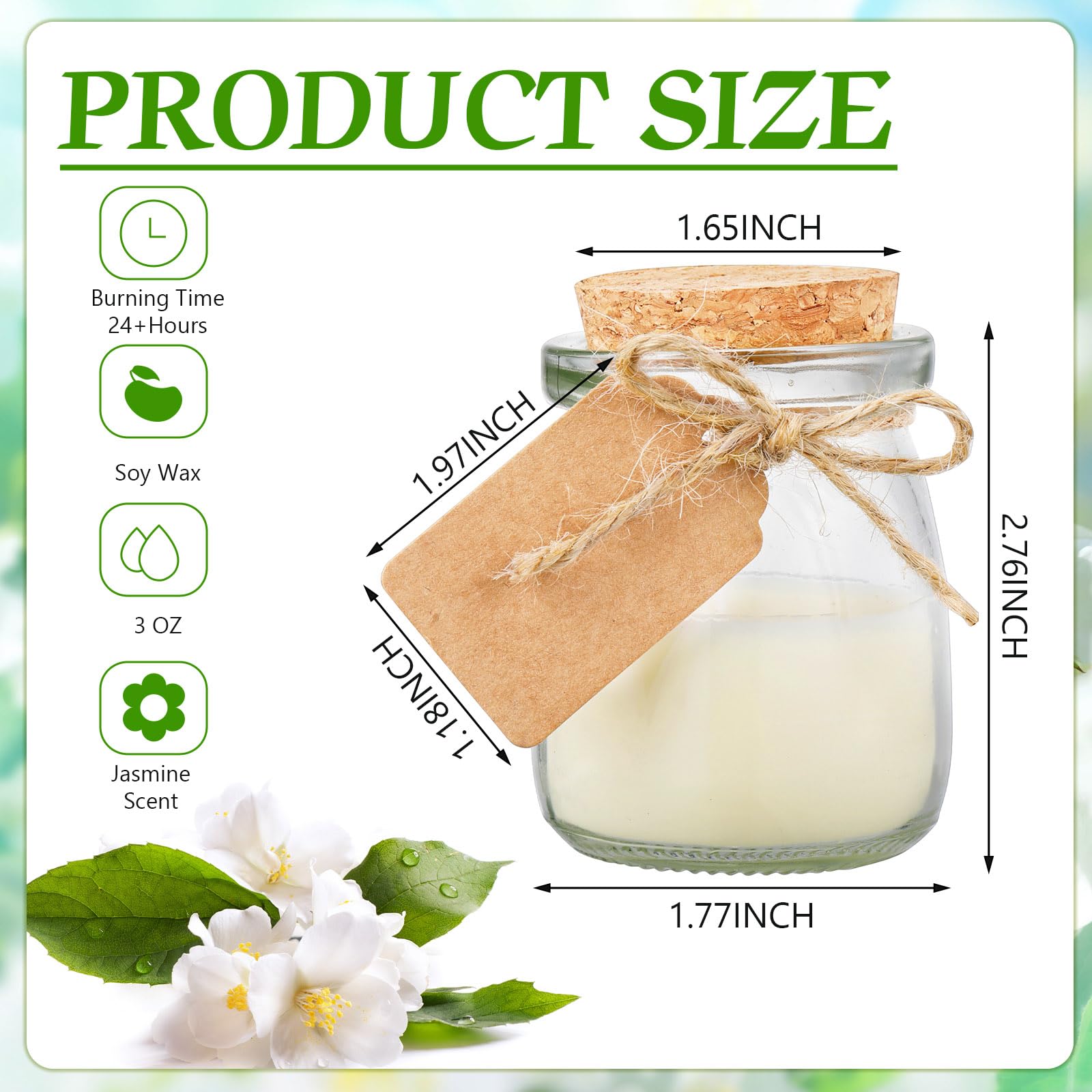 MTLEE 25 Pcs Jasmine Scented Wedding Jar Candles – DIY Favors & Bridesmaid Gifts