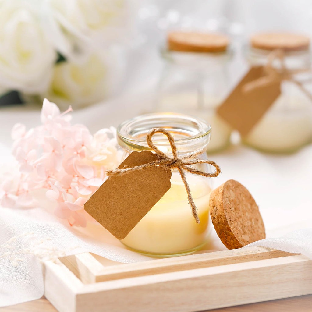 MTLEE 25 Pcs Jasmine Scented Wedding Jar Candles – DIY Favors & Bridesmaid Gifts
