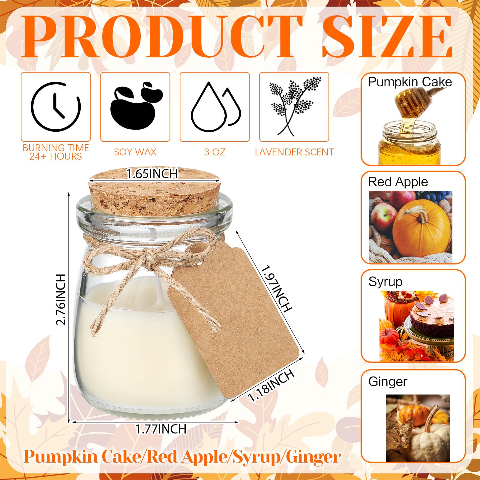 MTLEE 50 Pcs Thanksgiving Candle Set – DIY Cards, Friendsgiving Gifts, Wedding & Party Favors