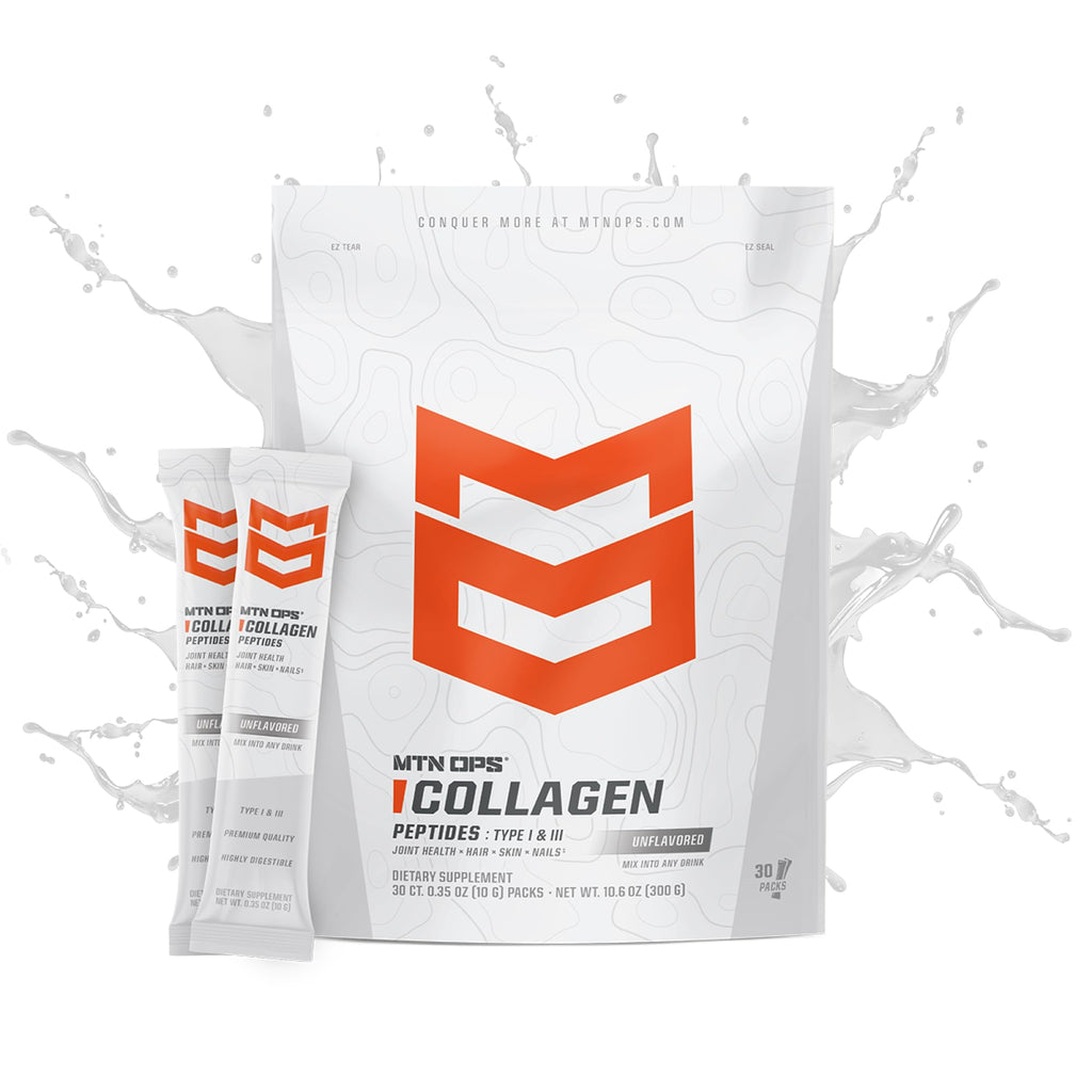 MTN OPS Collagen Protein Powder On-The-Go Packs - 9g Protein Per Serving, Unflavored, 30 Packs