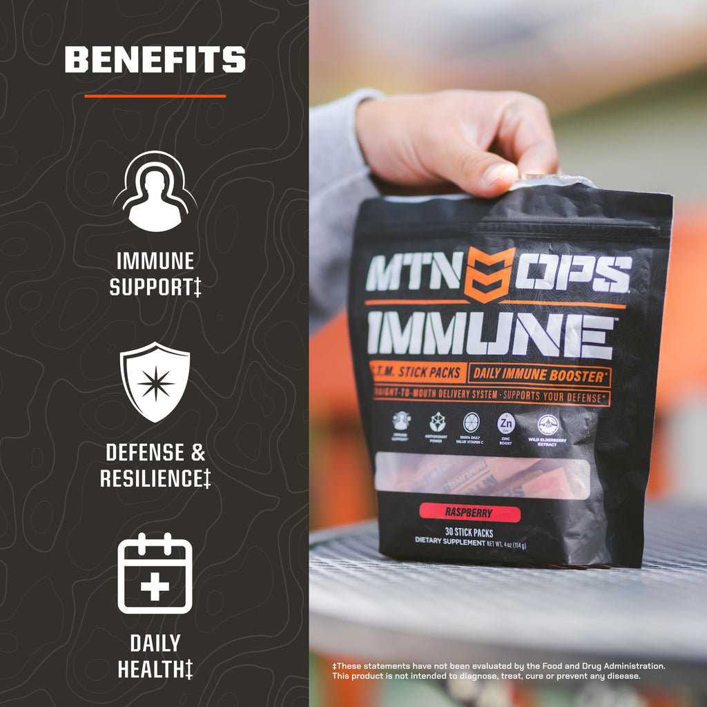 MTN OPS Immune STM Powder Drink Mix – Vitamin C, Vitamin D, Zinc, Antioxidants | Citrus, 30 Servings