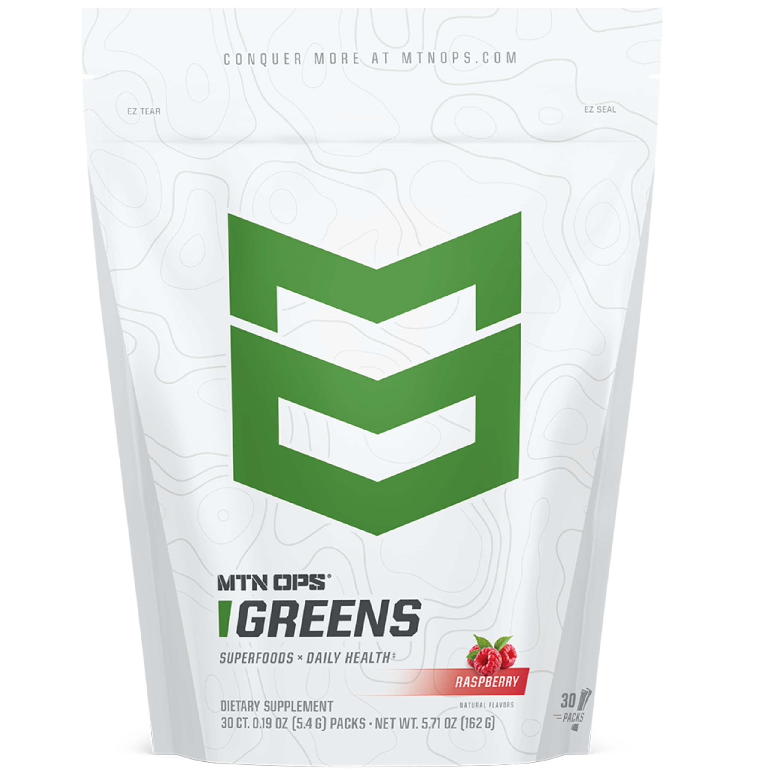 MTN OPS Super Greens – Immune Health & Energy Powder, 30 On-The-Go Packs