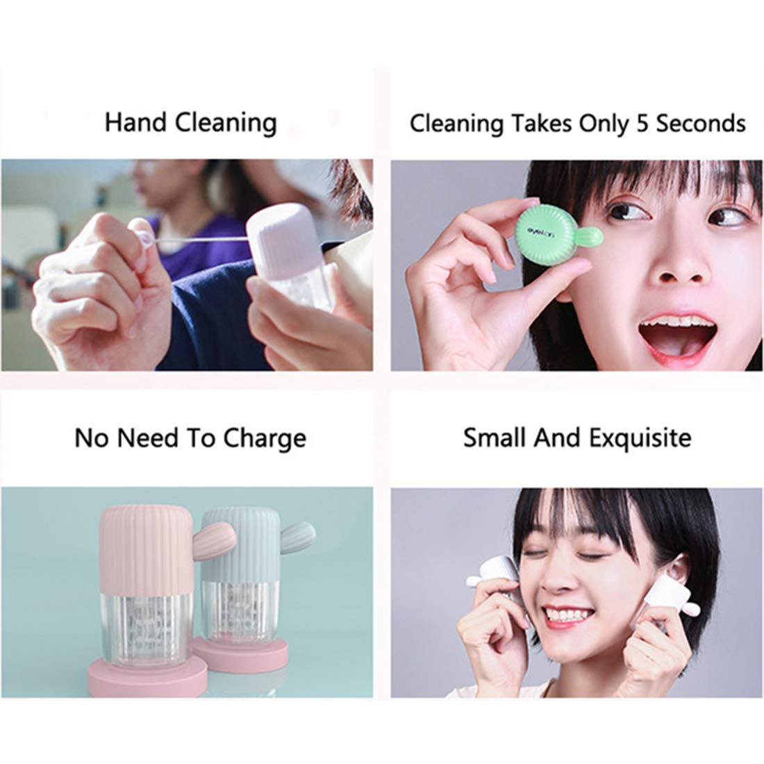 MUDOR Portable Contact Lens Cleaner – Quiet Blue, Fast Cleaning for Soft & Hard Lenses