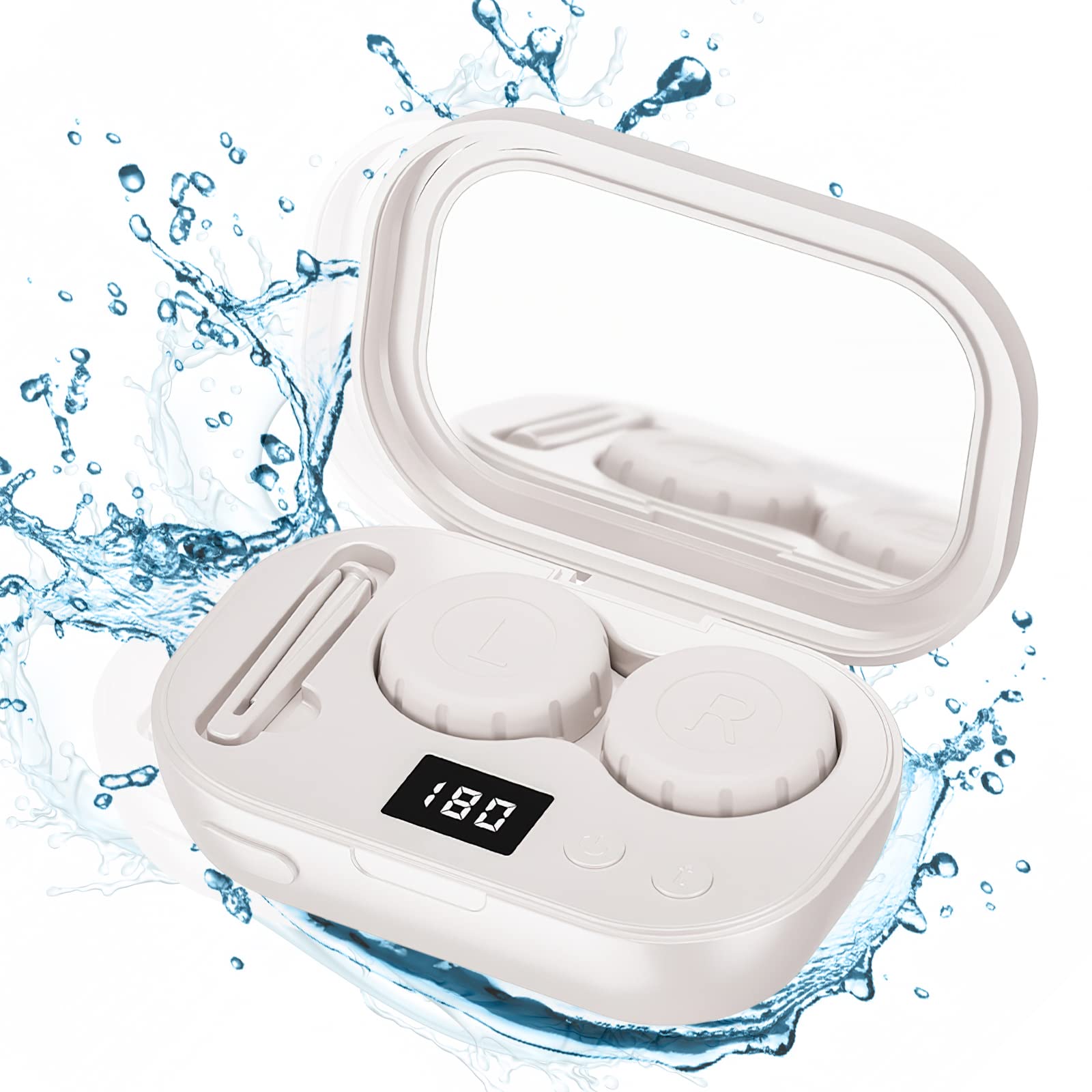 MUGLE Portable Ultrasonic Contact Lens Cleaner with USB Charger - White