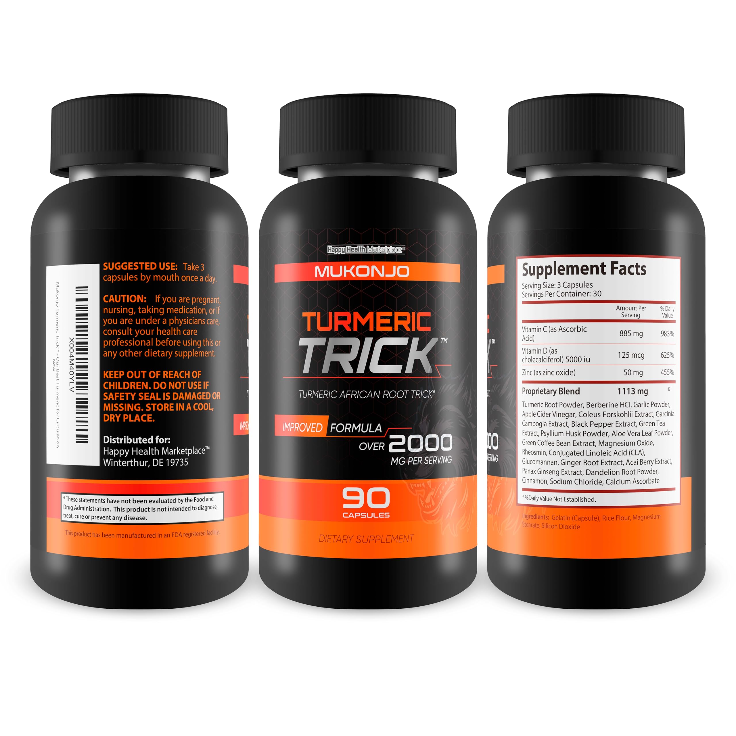 Mukonjo Turmeric Trick for Men – Vitamin D, Zinc & Black Pepper Curcumin