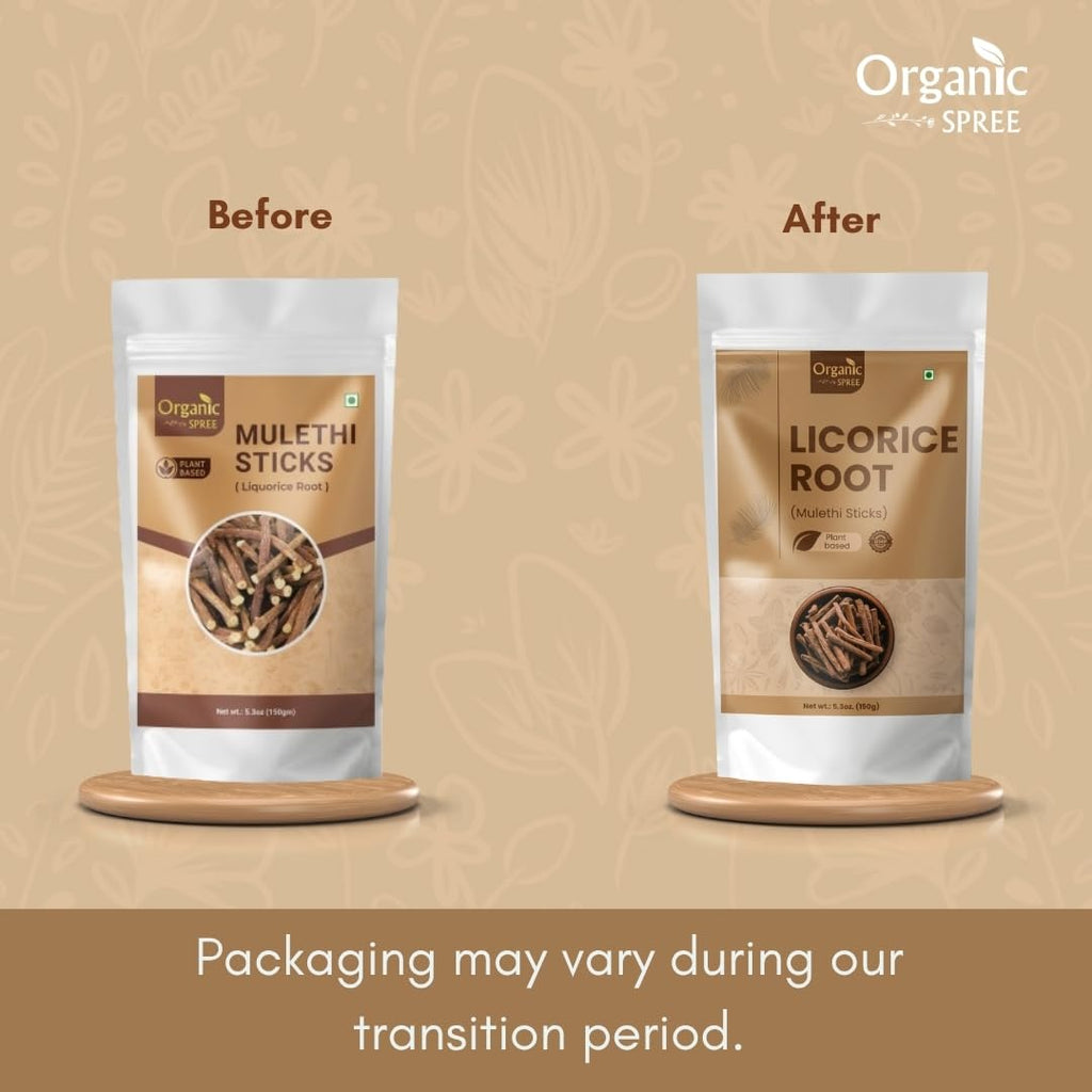 Organic Spree Licorice Root Sticks (Mulethi) - 5.3 oz | GMP Certified