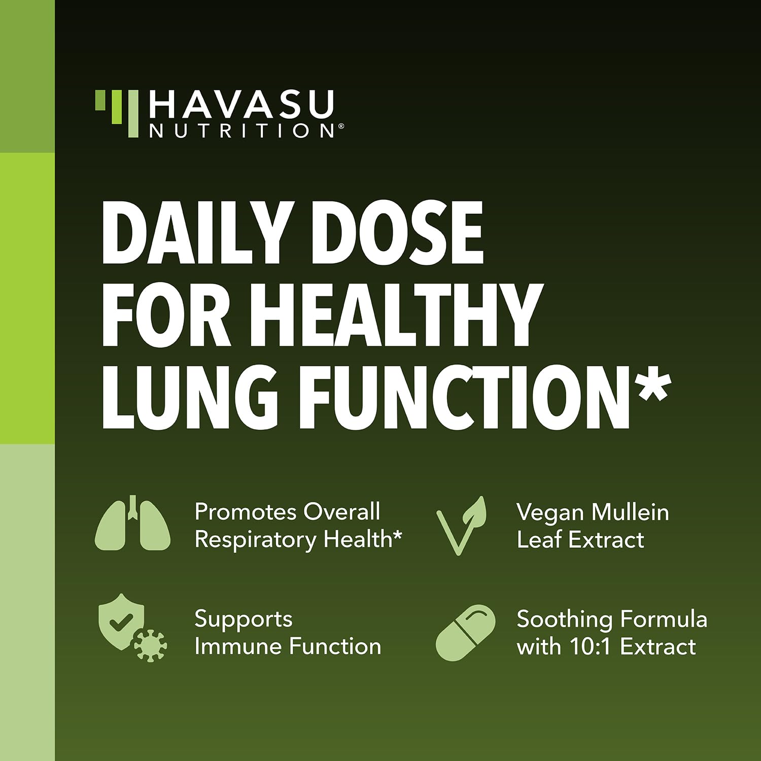 Mullein Leaf Capsules 5000mg 10:1 | Lung Support & Immune Health - 180 Count - Vegan