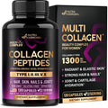 Multi Collagen Peptides 1300mg + Hyaluronic Acid | Skin, Hair, Nails & Joints - Made in USA