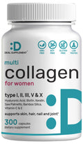 11-in-1 Multi Collagen Supplement – 300 Capsules w/ Vitamin C & Biotin