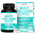 Multi Collagen Pills for Women & Men – 120 Capsules | Types I-V-X | USA Made