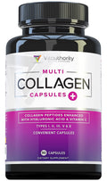 Multi Collagen Peptides for Women – Hydrolyzed Collagen with Vitamin C & Hyaluronic Acid, 30 Servings