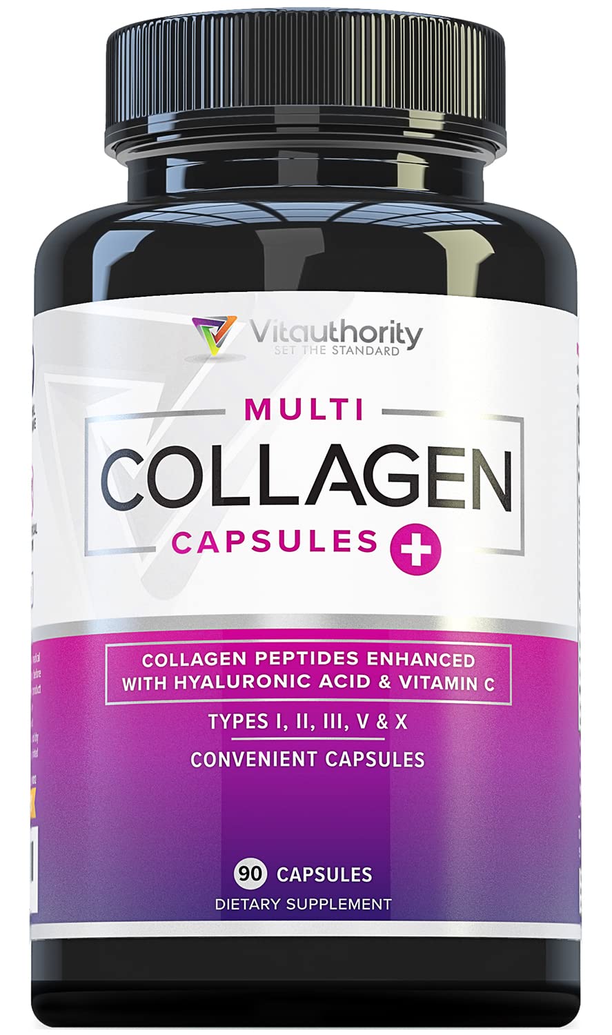 Multi Collagen Peptides for Women – Hydrolyzed Collagen with Vitamin C & Hyaluronic Acid, 30 Servings