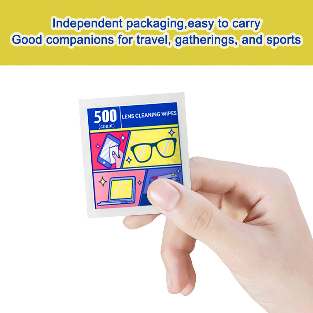 Lens Wipes for Eyeglasses & Screens – 500 Count, Gentle & Portable