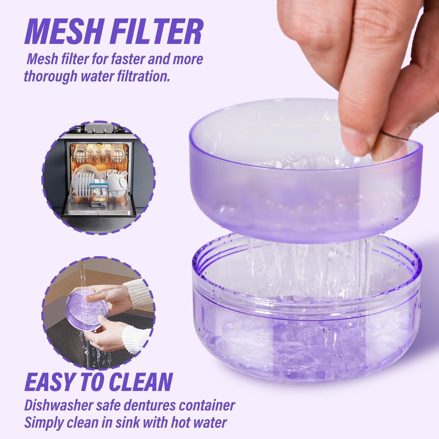 2-in-1 Denture Case 2PCS – No-Leak Travel Retainer & Bath Case