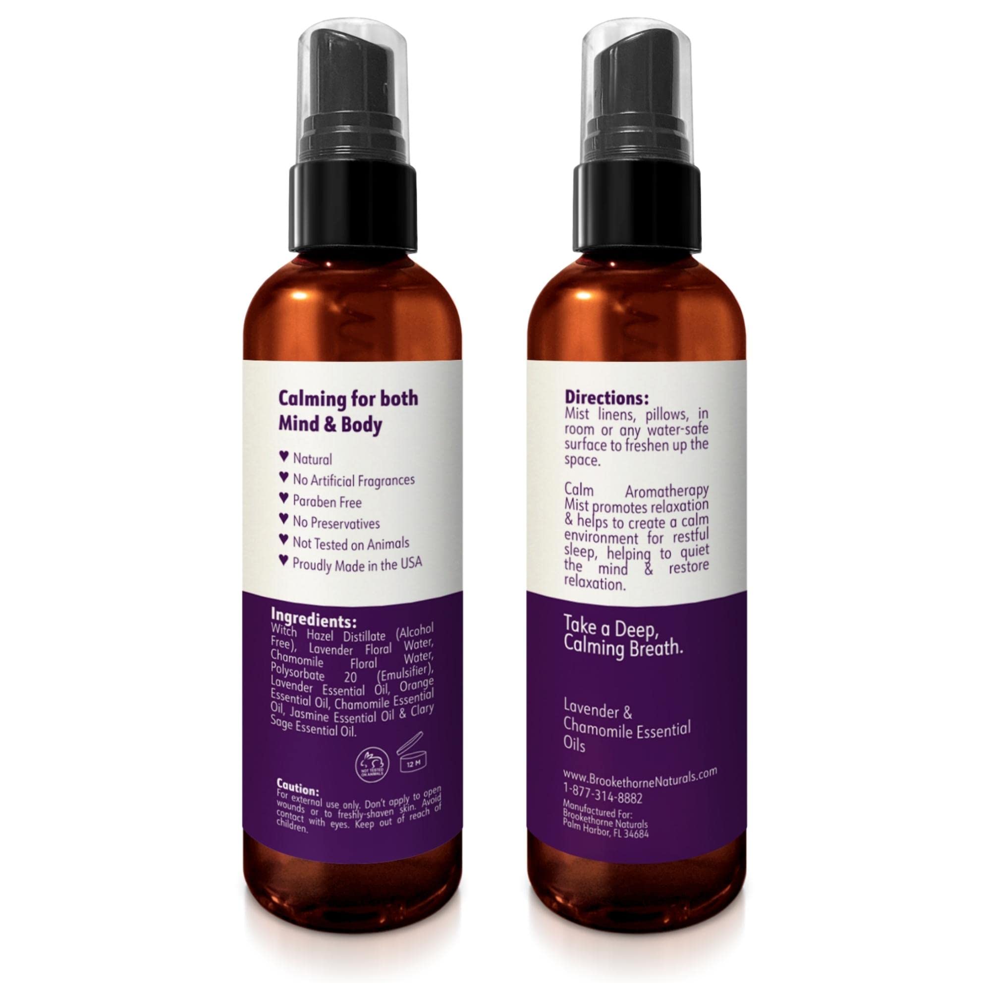 Calm Aromatherapy Mist with Lavender & Chamomile – Natural Sleep & Pillow Spray | Brookethorne Naturals