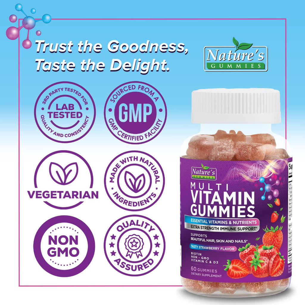 Multivitamin Gummies for Adults - Immune Support for Men & Women | 60 Gummies