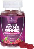 Multivitamin Gummies for Adults – Vitamins A, C, D & B12 | For Women & Men | Nature's Multi VIT Vitamin (60 Gummies)