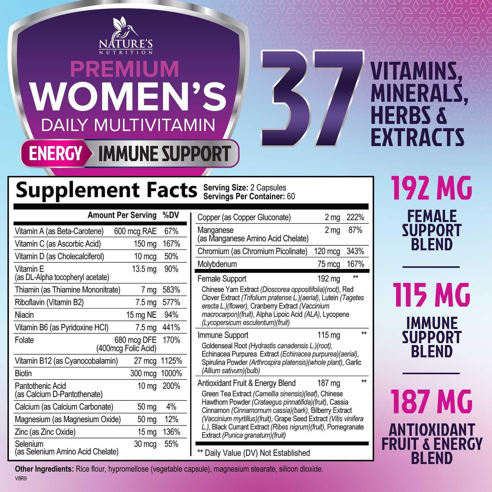 Multivitamin for Women - Bone Health, Energy & Immunity (120 Capsules)
