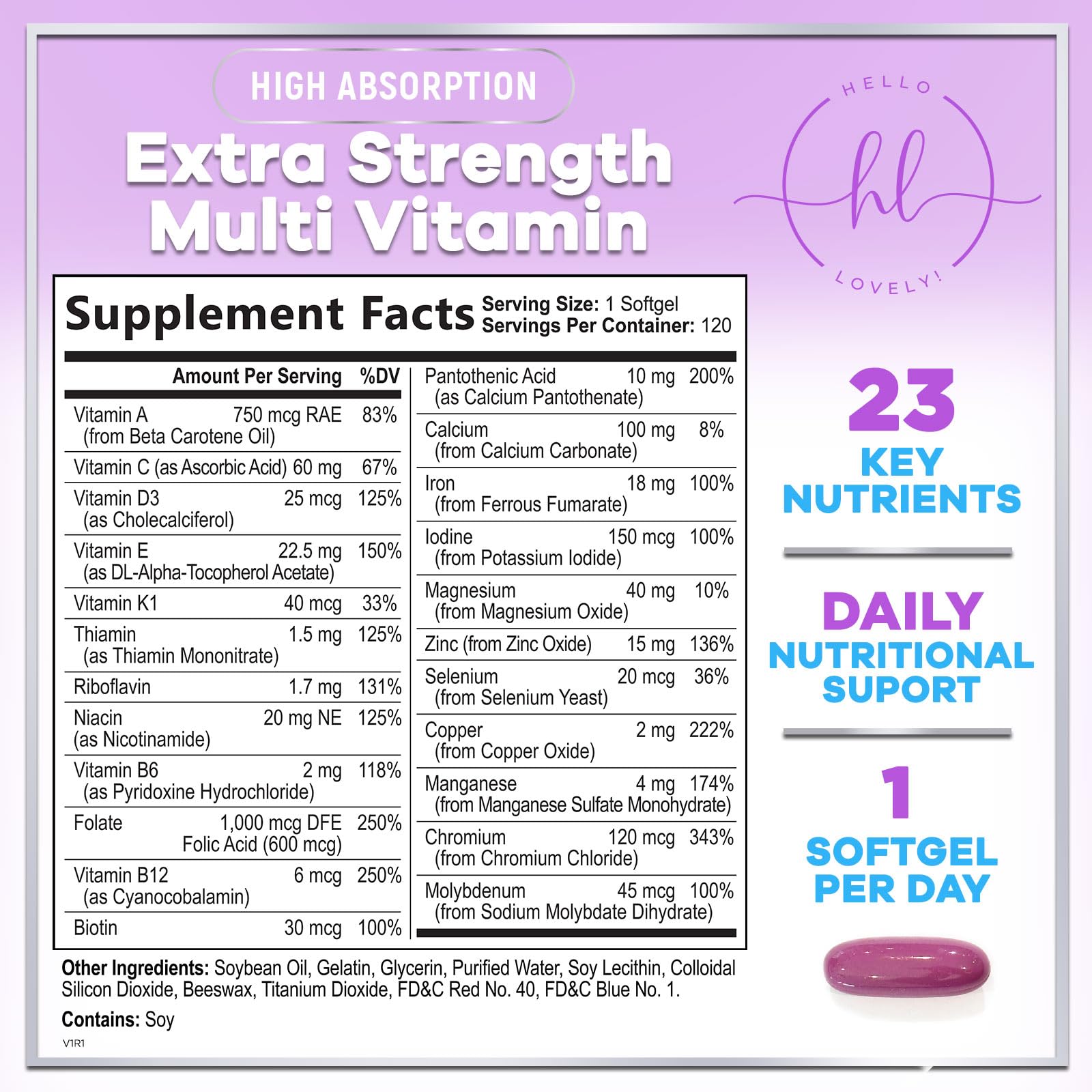 Multivitamin for Women - Daily Women's Multivitamins with Biotin (120 Softgels)