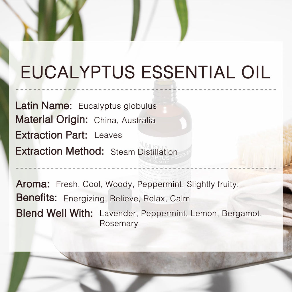 MUNUSNA Eucalyptus Essential Oil – Premium Grade, 100ML, 100% Natural