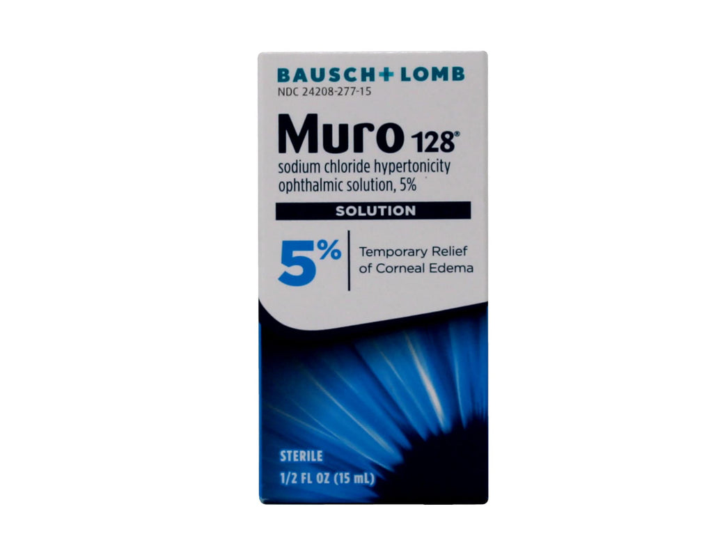 Bausch and Lomb Muro 128 Ophthalmic Solution 5% 15 mL – Temporary Relief of Corneal Edema (1 Box)