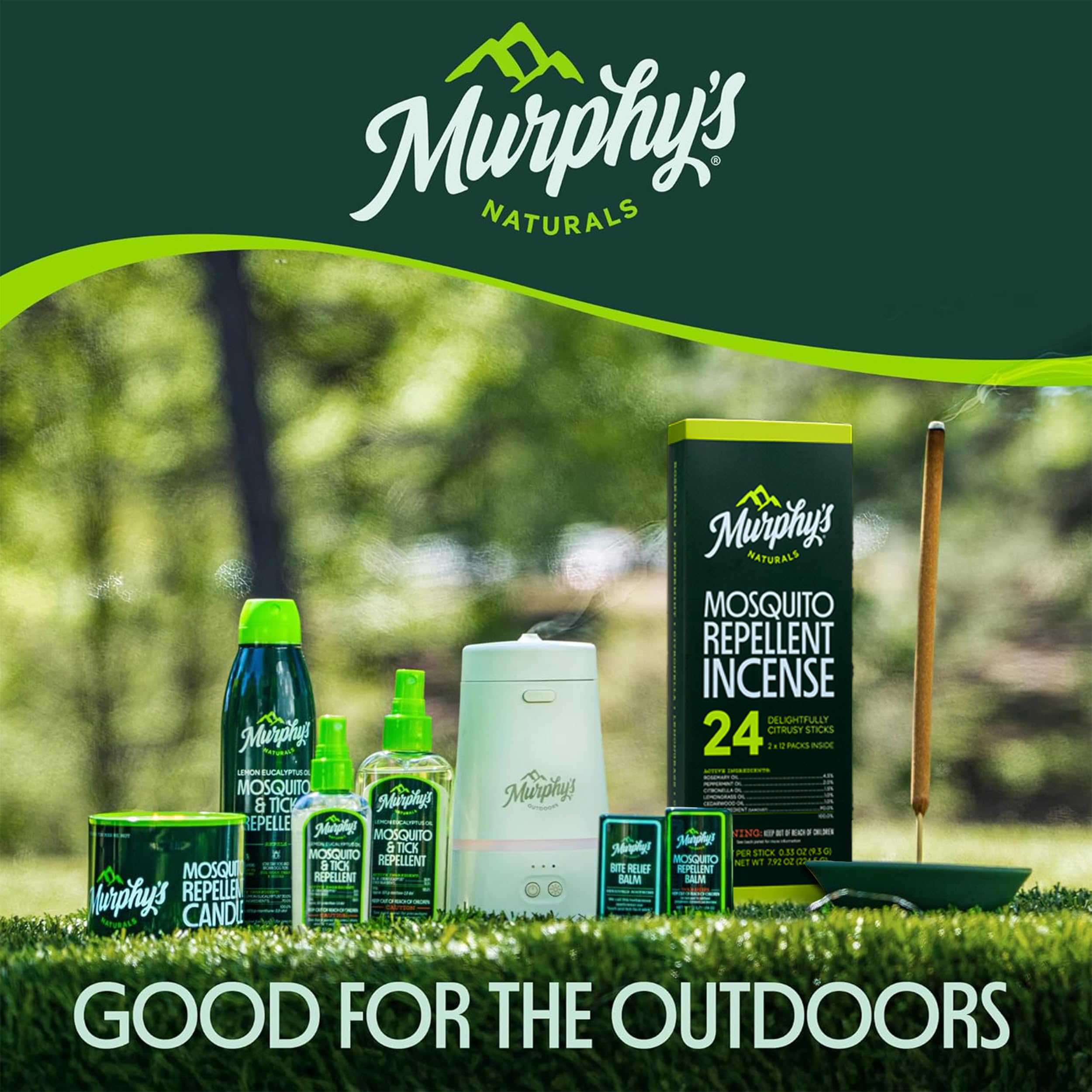 Murphy's Naturals Mosquito & Tick Repellent Spray – DEET-Free Lemon Eucalyptus, 6 oz (2-Pack)