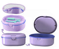 MURRI&MURRDI Retainer Case – Purple Denture Bath Box with Strainer Basket