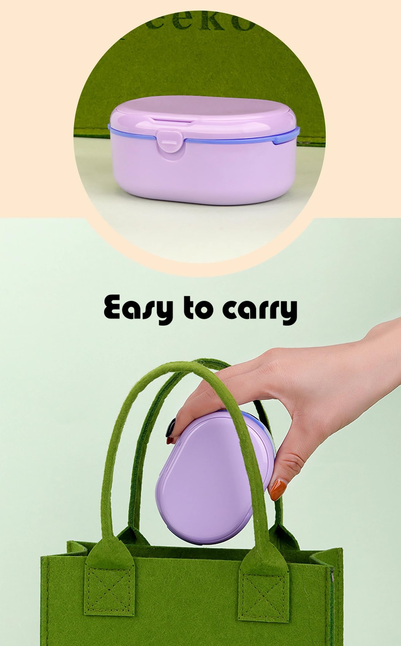 MURRI&MURRDI Retainer Case – Purple Denture Bath Box with Strainer Basket