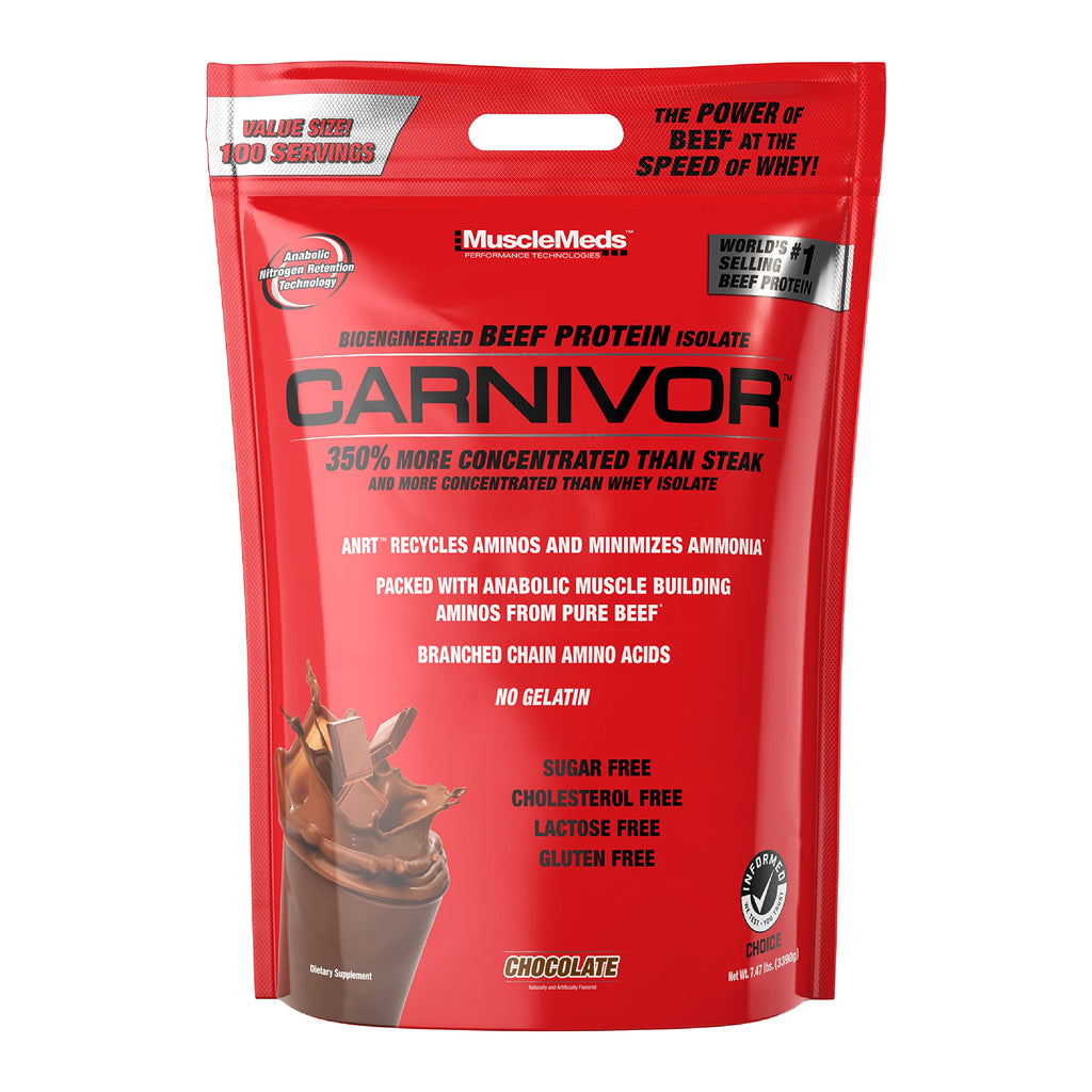MuscleMeds Carnivor Beef Protein Isolate Powder – Chocolate, 7.47 lbs