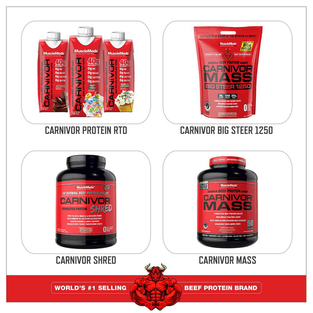 MuscleMeds Carnivor Beef Protein Isolate Powder – Chocolate, 7.47 lbs