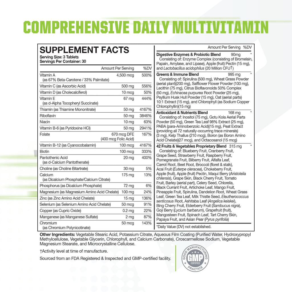 MusclePharm Essentials Multi-V+ Athlete's Multivitamin | Energy, Immunity & Recovery