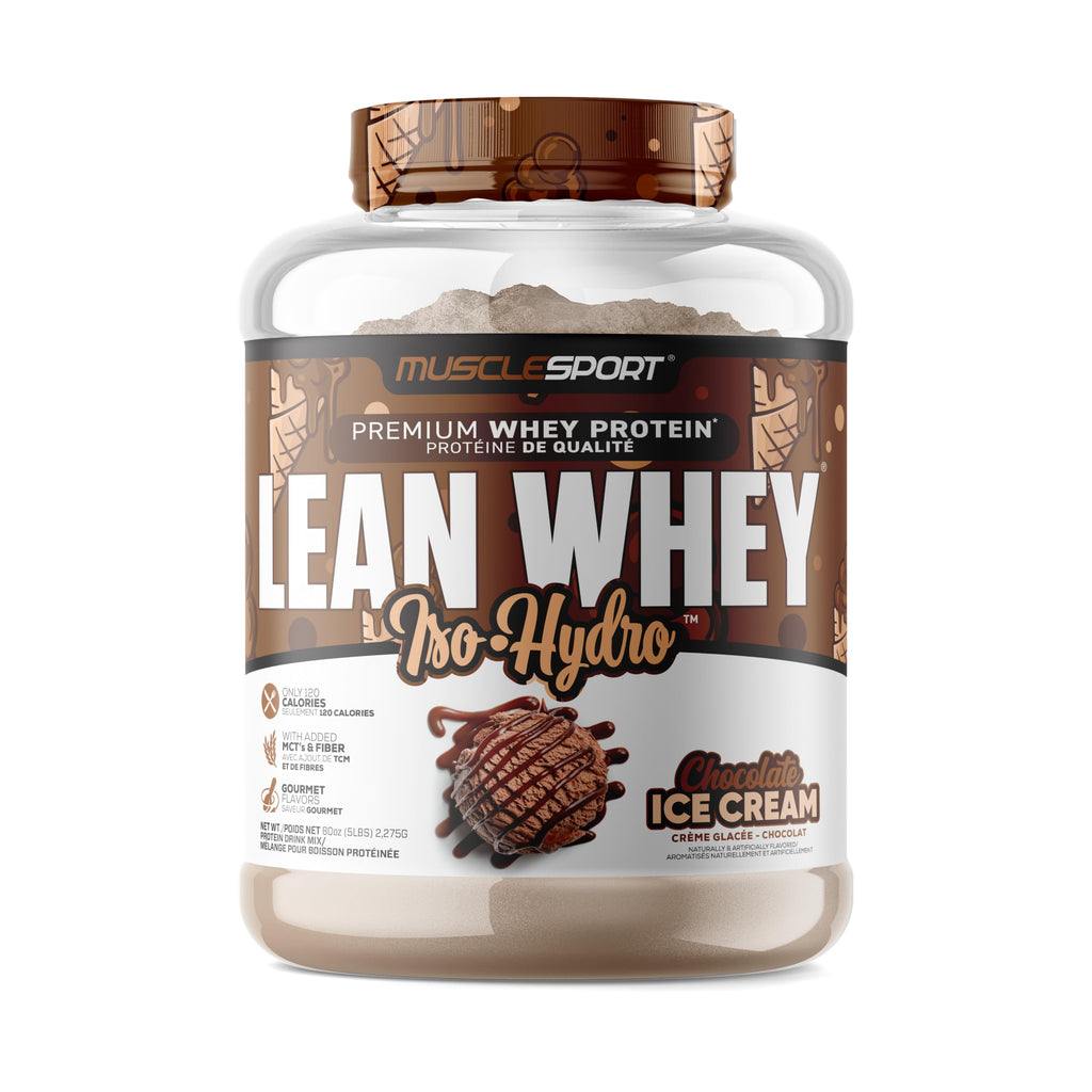 Musclesport Lean Whey Revolution Protein Powder | 25g Protein per Scoop | Whey Isolate & Hydrolysate | Low Calorie, Low Carb, Low Fat | 5lb Chocolate Ice Cream