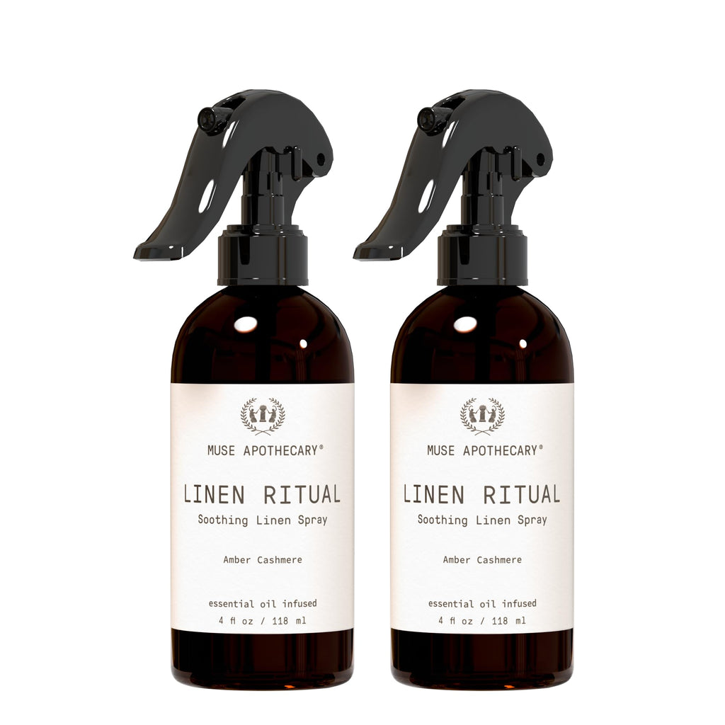 Muse Apothecary Linen Ritual Linen Mist – Amber Cashmere, 4 oz, 2 Pack